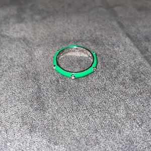 Colorful Enamel Stackable Ring with Crystals 💚